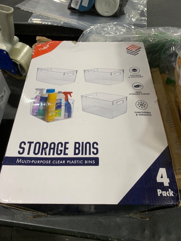 Photo 1 of ClearSpace Clear Plastic Storage Bins – Pantry Organizers & Storage Containers, Cabinet Organizer - Home Organization Must Haves for Kitchen, Laundry Room, Office, Closet, Garage & Freezer