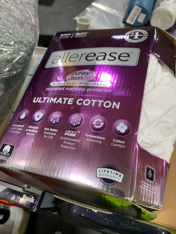 Photo 1 of AllerEase Ultimate Allergy Protection and Comfort Zippered Mattress Protector Queen, White