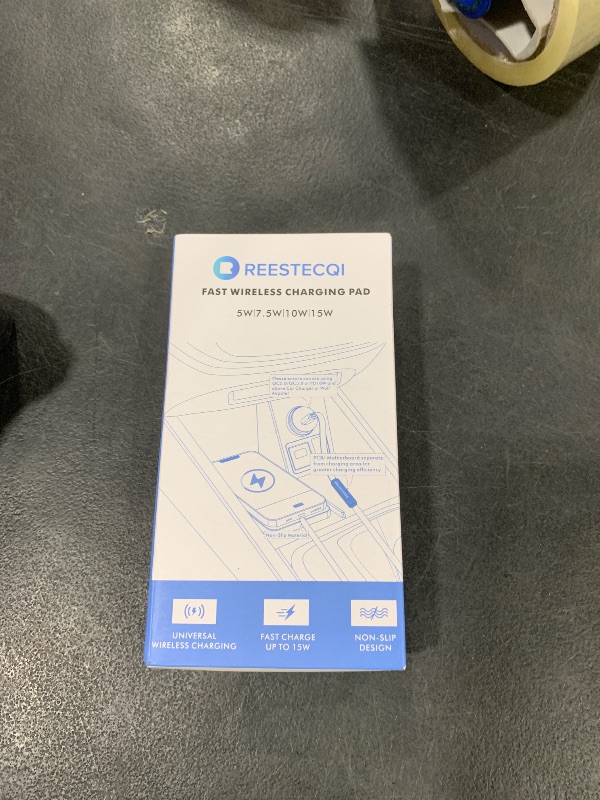 Photo 1 of Wireless Car Charging Pad, Reestecqi 15W Fast Wireless Car Charger Pad Non Slip Charging Mat with 30cm Cable and 70cm Extension Compatible with iPhone 16 Pro/15/14/13 AirPods Samsung Google