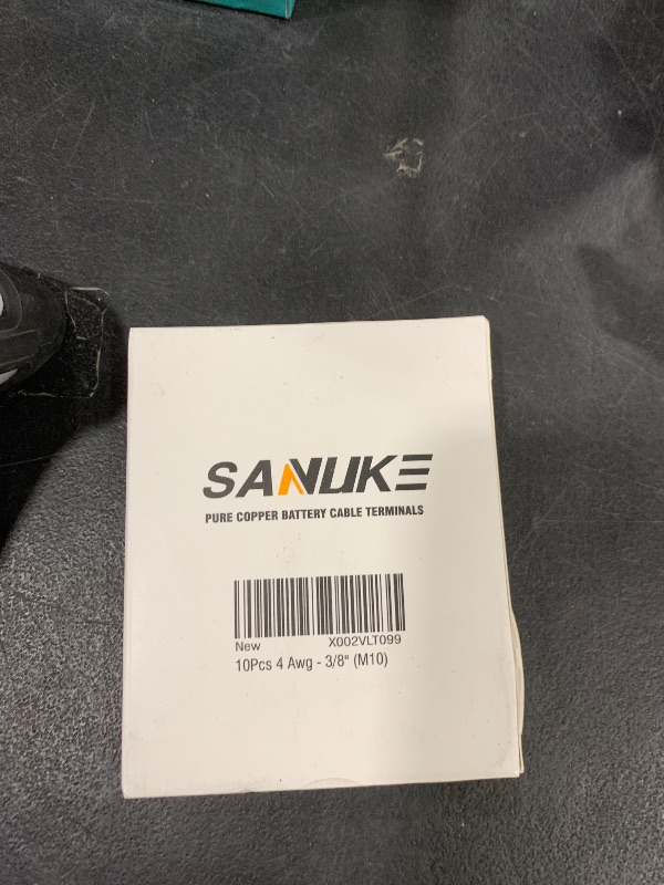 Photo 1 of 10pcs 4 Awg - 3/8 (M10) Sanuke Wire Lugs 4 Gauge Ring Terminal Connectors Ends, Heavy Duty Wire Connectors for Battery Cable Lug Wire Electrical Eyelets with 3:1 Dual Wall Adhesive Heat Shrink