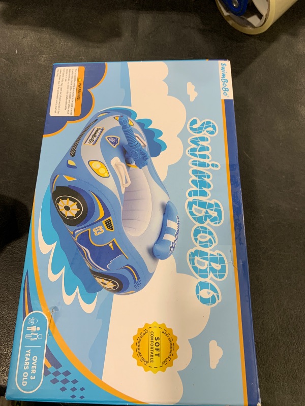 Photo 1 of Swimbobo Tank Pool Floats with Water Gun Kids Toddler Pool Floaties Swim Floaty Rafts Lake Beach Party Pool Toys for Boys Girls (Blue Car)