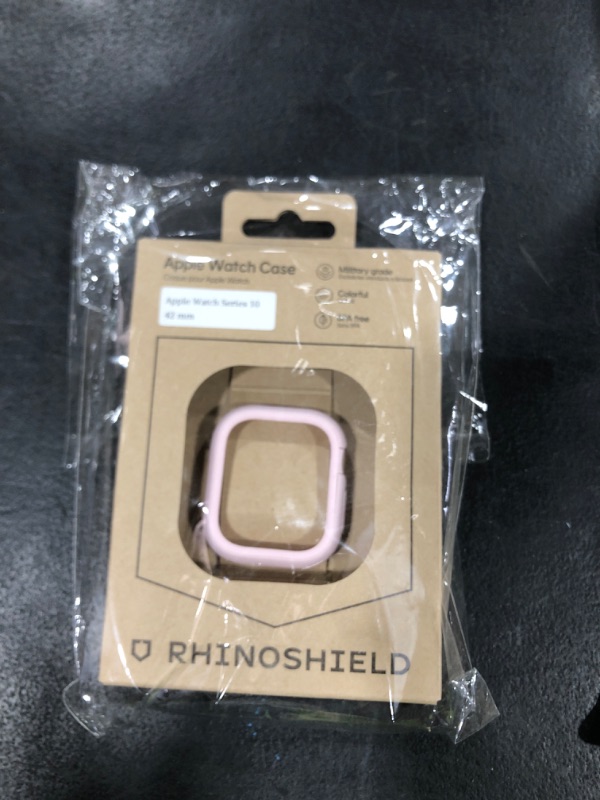 Photo 1 of RhinoShield Bumper Case Compatible with Apple Watch Series 10-42mm | Slim Protective Cover - Lightweight, Shock Absorbent, Non-Slip - Raspberry Sorbet