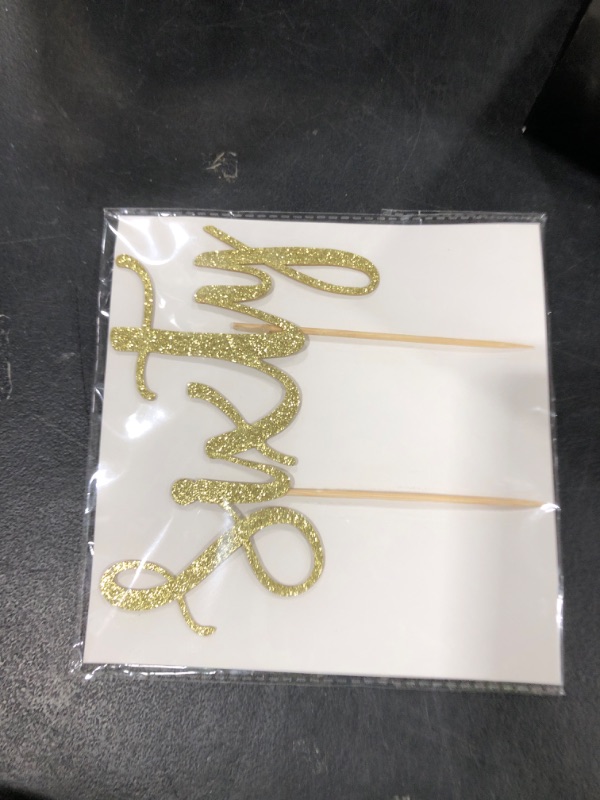 Photo 1 of Gold Glitter 60th Birthday Cake Topper, Sixty Birthday Cake Topper for Celebrating Sixty Years Old Anniversary/Birthday Party Decorations (6 inch)