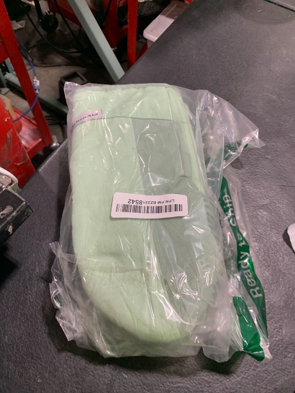 Photo 1 of KitchenAid Beacon Two-Tone Non-Slip Oven Mitt Set, Pistachio/Graphite Green, 5.75"x13", 2 Piece