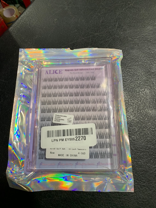 Photo 1 of ALICE Self Adhesive Eyelashes Natural Self Adhesive Lash Clusters No Glue Needed Wispy Reusable Press on Lashes Pre-Glue 10-12mm 120pcs DIY Eyelash Extensions Kit with Lash Tweezers