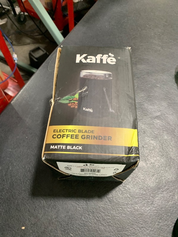 Photo 1 of Kaffe One-Touch Coffee Grinder Electric w/Cleaning Brush (3 oz) - Coffee Grinders for Home Use - Up to 12 Cups of Coffee per Grind - Easy On/Off Coffee Bean Grinder - Matte Black