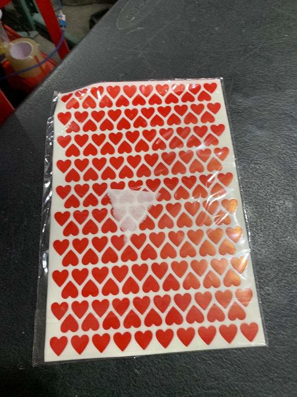 Photo 1 of 1810 PCS Heart-Shaped Red Stickers, Permanent Love Labels on 10 Sheets for Party Favors, Invitation Seals, Gift Packaging, Boxes and Bags (1/2” in Diameter)