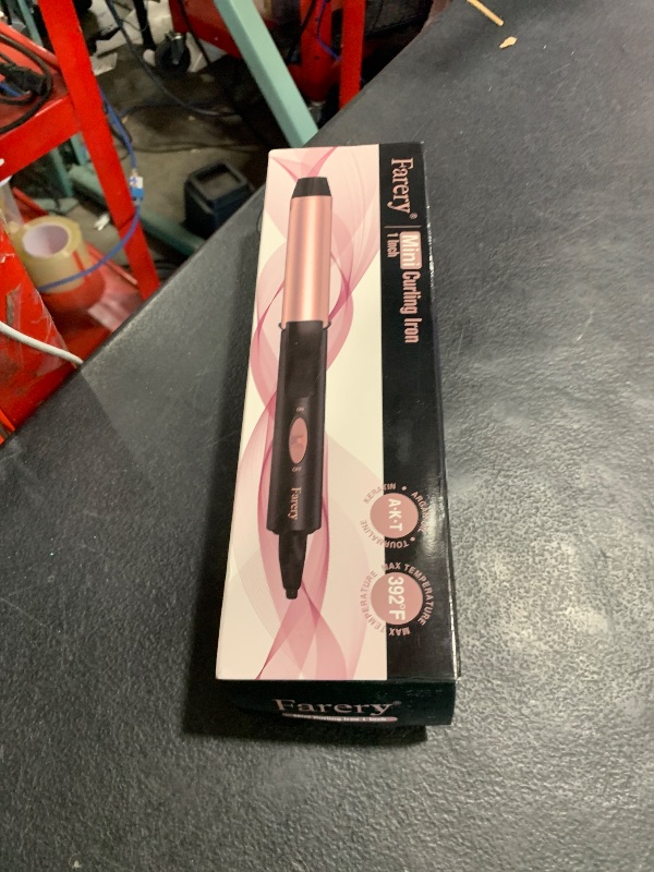 Photo 1 of 1 Inch Dual Voltage Ceramic Curling Iron with Keratin & Argan Oil, Mini Hair Curler, Travel Size with Storage Bag