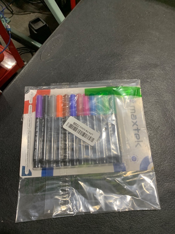 Photo 1 of maxtek Dry Erase Markers, 0.7mm Ultra Fine Tip, Low Odor, 12 Count