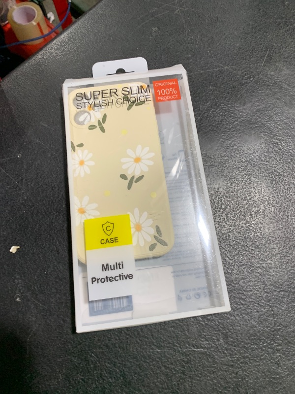 Photo 1 of LEECG for iPhone 12 Mini Case, Astronaut Floral Butterfly Print Creative Design Phone Cover Anti Scratch Soft Microfiber Lining Liquid Silicone Phone Case 12 Mini-Daisy White
