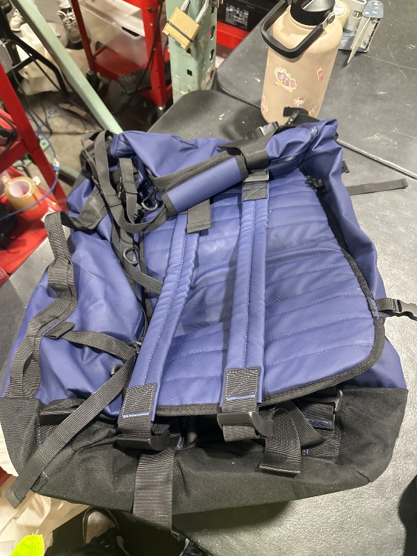 Photo 1 of Romatime 29" 86L Foldable Wheeled Duffle Bag, Waterproof Travel Rolling Backpack with Quilted Bottom, Navy
