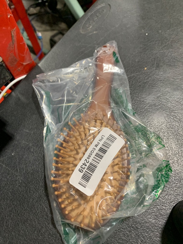 Photo 1 of Menesia Brown Bamboo Bristle Hair Brush - Wooden Paddle Brush for Hair Growth, Scalp Massag - Bamboo Hairbrush for Men and Women (brown rose)
