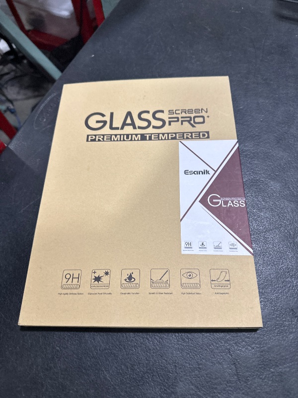 Photo 1 of Esanik 2 Pack Like Paper Glass Screen Protector for Samsung Galaxy Tab S10 Plus / S9 Plus / S9 FE Plus (12.4 inch) 9H Tempered Glass Film with Alignment Frame, Writing Like on Paper, Anti Glare