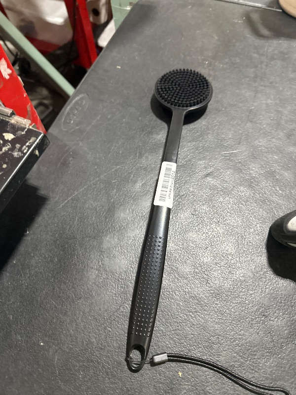 Photo 1 of VWMYQ Silicone Back Scrubber for Shower, 17in Lengthen Long Handle Body Brush, Double Sided Shower Brush for Shower Exfoliating and Massage Can Produce Rich Foam, Long Handle Back Scrubber for Men