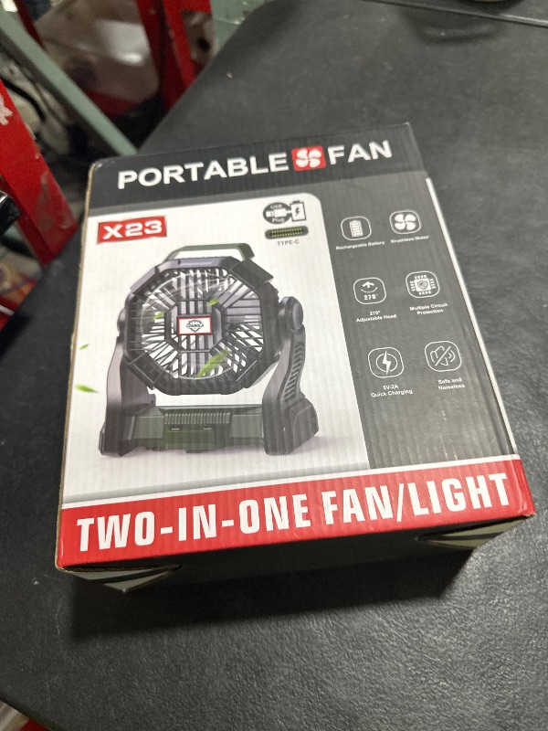 Photo 1 of CONBOLA Portable Fan Rechargeable, 20400mAh Cordless Battery Powered Fan with LED Lantern, USB C Battery Operated for Travel Bedroom Home Camping Tent Office Beach Desk Fishing Outdoor