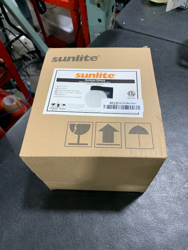 Photo 1 of Sunlite 47000 Globe Style Outdoor Fixture, 60 Watts Max, Medium Base Socket (E26), 120 Volts, Outdoor, UL Listed, Black, for Residential & Commercial Use