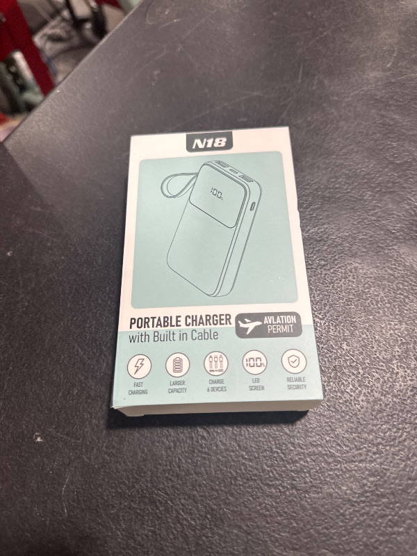 Photo 1 of Power Bank, 15000mAh Portable Charger with Built in Cable, 22.5W Fast Charging, 6 Outputs, Slim Travel Essential Battery Pack with LED Display, Compatible with iPhone 16/15/14/13, Samsung, iPad, etc