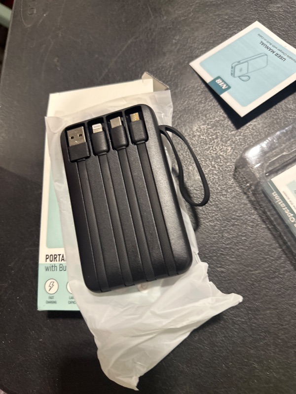 Photo 1 of Power Bank, 15000mAh Portable Charger with Built in Cable, 22.5W Fast Charging, 6 Outputs, Slim Travel Essential Battery Pack with LED Display, Compatible with iPhone 16/15/14/13, Samsung, iPad, etc