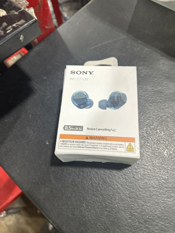 Photo 1 of Sony WF-C710N Truly Wireless Noise-Canceling Earbuds with up to 30-Hour Battery Life, Lightweight and Secure, Glass Blue