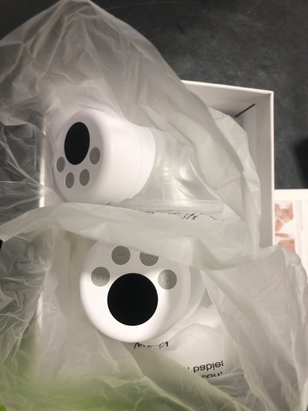 Photo 1 of TSRETE Breast Pump, Double Wearable Breast Pump, Electric Hands-Free Breast Pumps with 2 Modes, 9 Levels, LCD Display, Memory Function Rechargeable Double Milk Extractor-24mm Flange, White