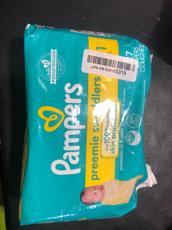 Photo 1 of Pampers Baby Diapers - Swaddlers - Size P1, 27 Count, Ultra Absorbent Disposable Preemie Diaper