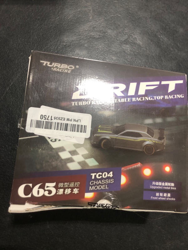 Photo 1 of FLYCOLOR Turbo Racing 1:76 Scale Drift RC Car with Gyro Mini Full Proportional RTR 2.4GHZ Remote Control with 2 Replaceable Body Shell (C65-GREY)