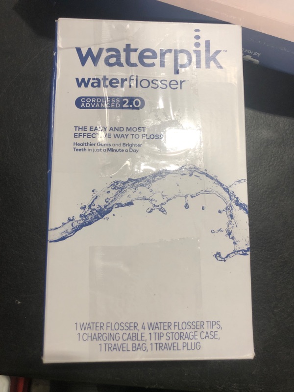 Photo 1 of Waterpik Cordless Advanced 2.0 Water Flosser For Teeth, Gums, Braces, Dental Care With Travel Bag and 4 Tips, ADA Accepted, Rechargeable, Portable, and Waterproof, Gray WP-587, Packaging May Vary