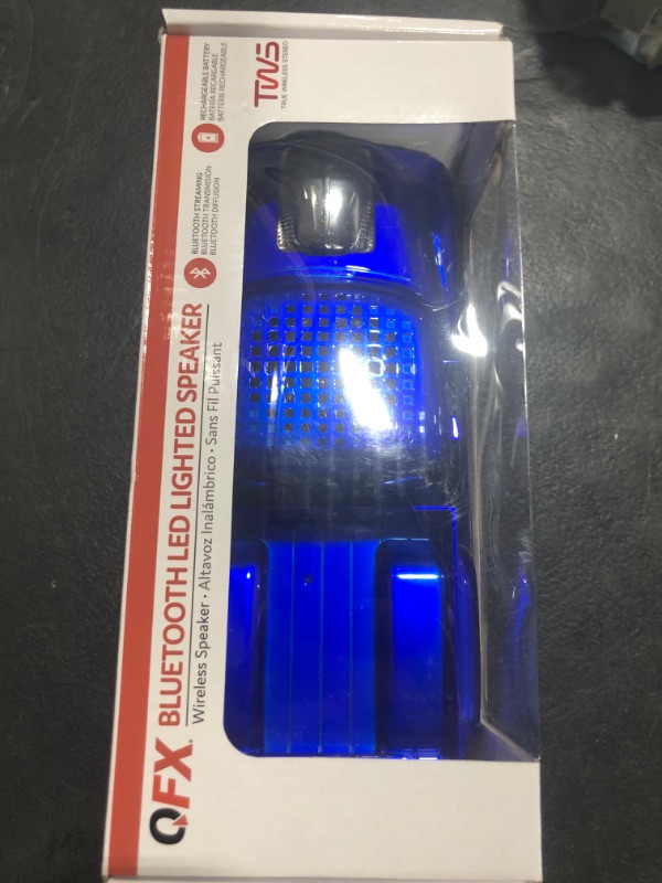 Photo 1 of QFX Bluetooth 1956 Pickup Truck Replica Speaker, 3-inch Speakers, Hands Free Link, Built-in Microphone, FM Radio and LED Party Lights, Blue - BT-1956 BL