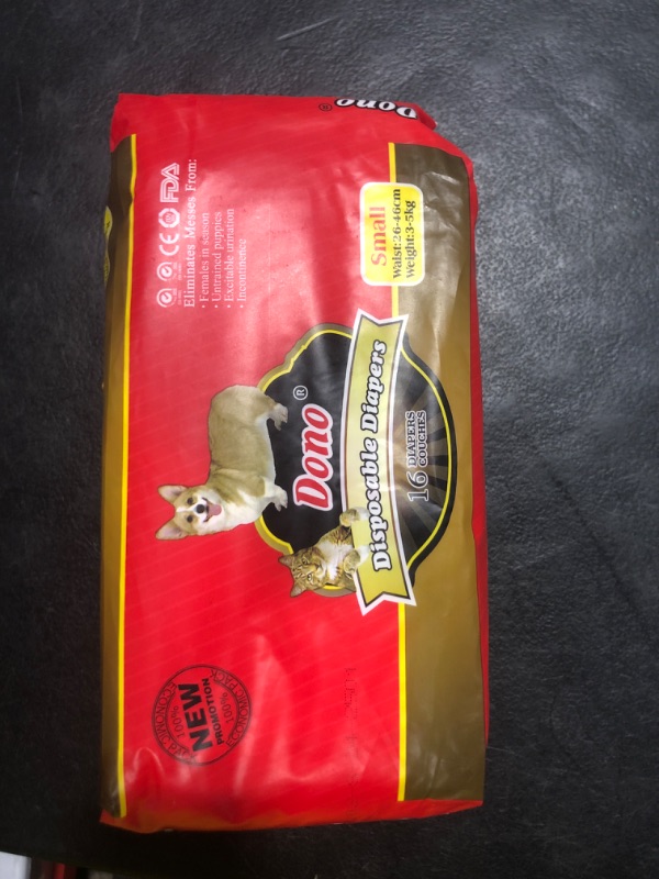 Photo 1 of Dono Disposable Pet Diapers for Female Dogs Super Absorbent Soft Heating and Pee Diapers Liners, Including 16 Pcs Puppy Diapers for Dogs and Cats