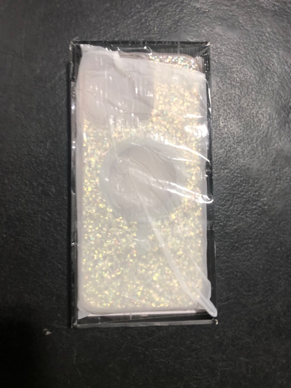 Photo 1 of Bonoma for iPhone 16 Pro Max Case Sparkly Glitter Bling Back, Magnetic Support for MagSafe Shockproof, Crystal and Clear High-Duty Protection for Girls Women-Glitter Crystal