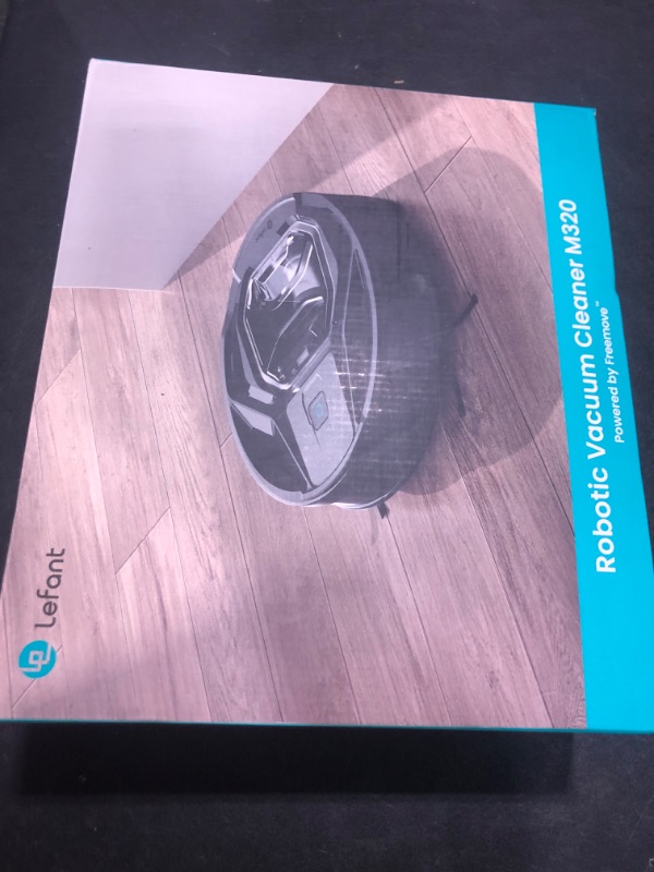 Photo 1 of Lefant M320 Robot Vacuum Cleaner, Carpet Detection, 6,000 Pa Suction, Low Noise, 800ml Visible Dustbin, 210 Mins Runtime, Self-Charging, Works with Alexa, Ideal for Hard Floor, Pet Hair, Black