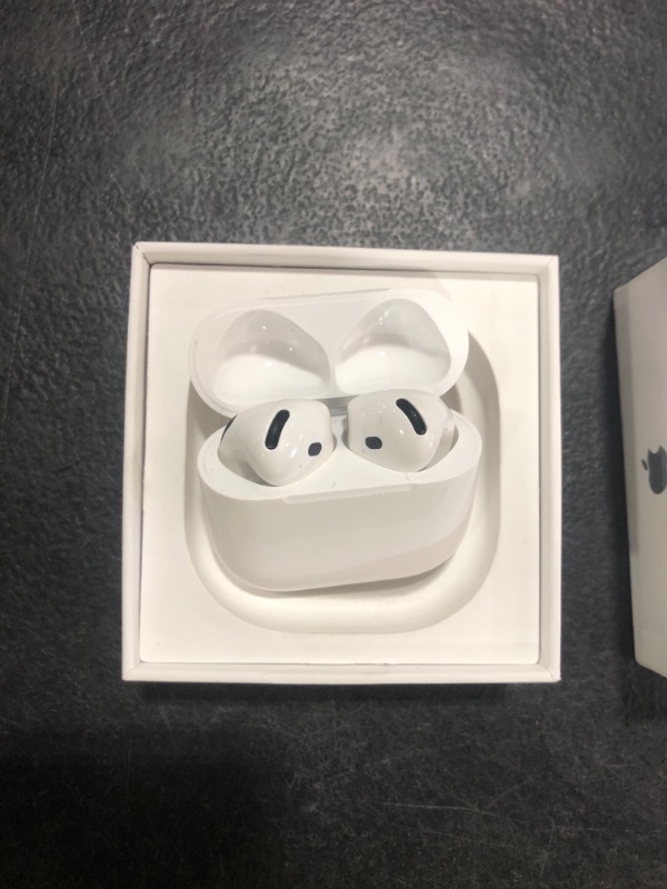 Photo 1 of Apple AirPods 4 Wireless Earbuds, Bluetooth Headphones, with Active Noise Cancellation, Adaptive Audio, Transparency Mode, Personalized Spatial Audio, USB-C Charging Case, Wireless Charging, H2 Chip