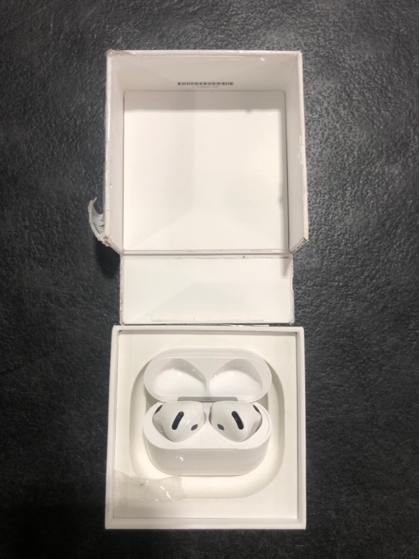 Photo 1 of Apple AirPods 4 Wireless Earbuds, Bluetooth Headphones, with Active Noise Cancellation, Adaptive Audio, Transparency Mode, Personalized Spatial Audio, USB-C Charging Case, Wireless Charging, H2 Chip