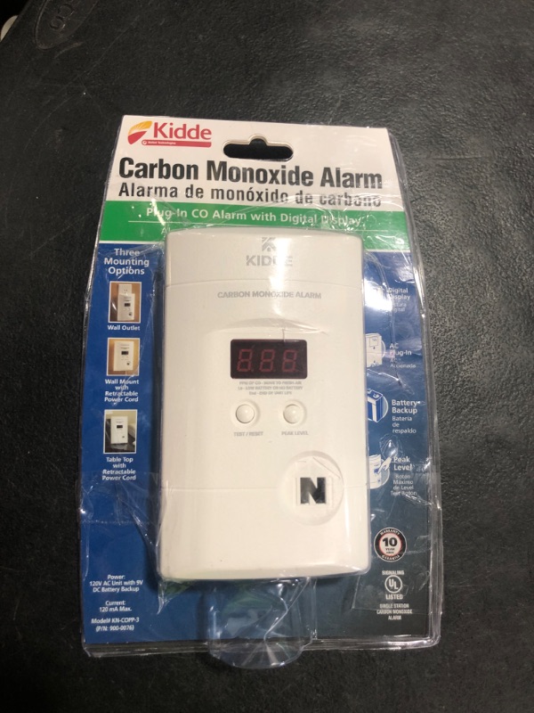 Photo 1 of Kidde Carbon Monoxide Detector, Plug In Wall with 9-Volt Battery Backup, Digital LED Display