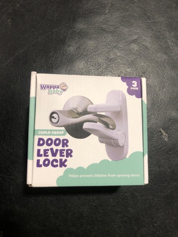 Photo 1 of Door Lever Lock (3 Pack) Prevents Toddlers from Opening Doors. 3.25" L * 1.5" W * 4.5" H Easy One Hand Operation for Adults. Durable ABS with 3M Adhesive Backing. Simple Install, No Tools Needed.