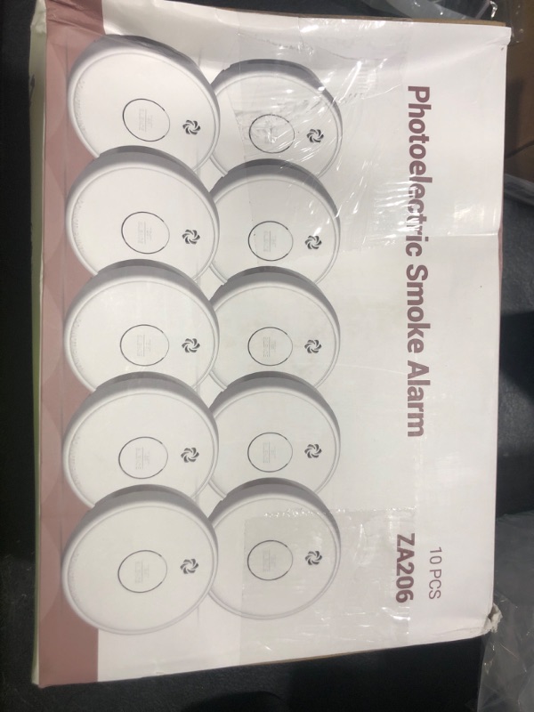 Photo 1 of 10 Packs Fire Alarms Smoke Detectors, Smoke Alarm Battery Operated, Fire Alarm with Test Button & Low Battery Signal, Photoelectric Technology Fire Detectors for Bedroom and Home