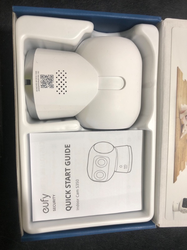 Photo 1 of eufy Security Indoor Cam S350, Dual Cameras, 4K UHD Security Camera with 8× Zoom, 360° Camera, Baby Monitor, Pet Camera, Human/Pet Detection, AI Tracking, 2.4G/5G Wi-Fi, Plug in