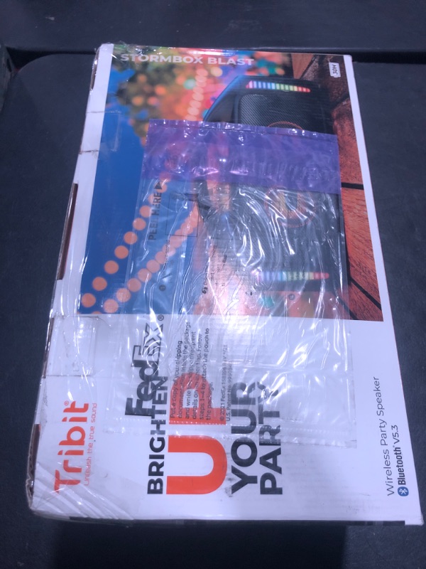 Photo 1 of Tribit StormBox Blast Portable Speaker: 90W Loud Stereo Sound with XBass, IPX7 Waterproof Bluetooth Speaker with LED Light, Bluetooth 5.3&TWS, Custom EQ, 30H Playtime for Outdoor