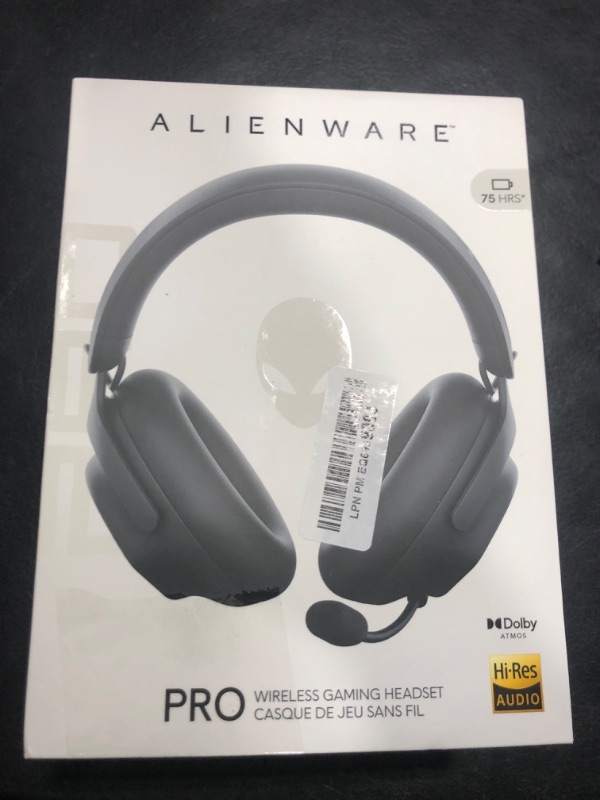 Photo 1 of Alienware Pro Wireless Gaming Headset - Wired/Wireless, Bluetooth 5.3, 15 Minute Fast Charging, Audio Output 20 Hz, Battery Talk Time (ANC on) Up to 24 Hrs (Bluetooth), Dark Side of The Moon