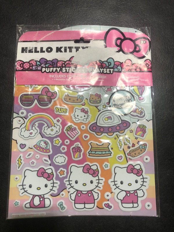 Photo 1 of Hello Kitty Puffy Playset, Over 50 Reusable Stickers & Activity Book