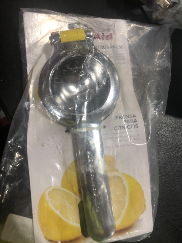 Photo 1 of KitchenAid Citrus Juice Press Squeezer for Lemons and Limes with Seed Catcher and Pour Spout, Lemon, 8 inches