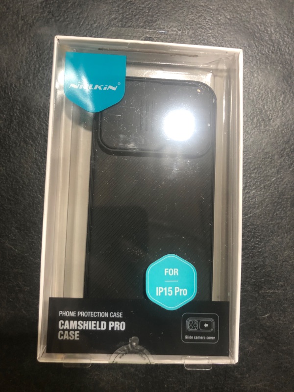 Photo 1 of Nillkin for iPhone 15 Pro Case with Sliding Camera Cover, Slim Shockproof Protective Phone Case, [Upgraded Lens Protection], [Hard PC+TPU Bumper], [Anti-Fingerprint], 6.1" 2023, Black