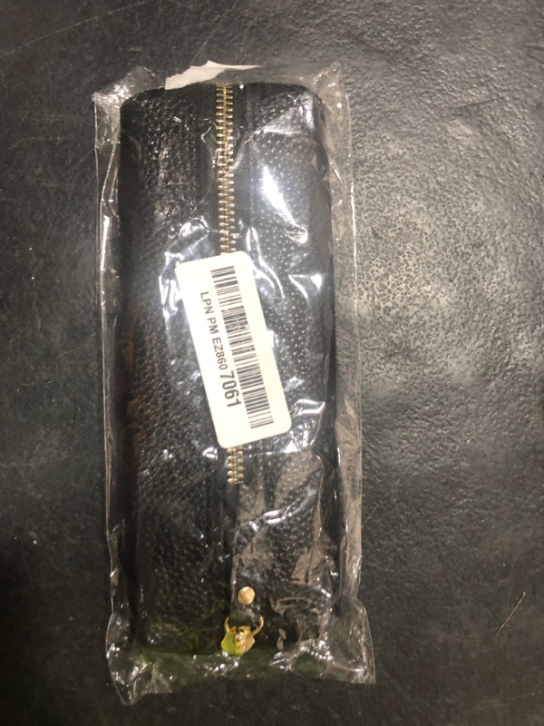 Photo 1 of Sluxa Genuine leather pen case, Cowhide pencil pouch with zipper, Soft black pen bag for adults.