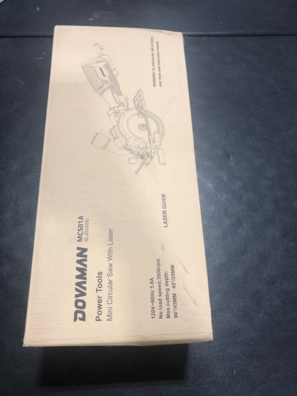 Photo 1 of DOVAMAN Circular Saw, 5.8A 4-1/2" Circular Saw w/Laser, Metal Auxiliary Handle, 6 Blades (4½", 4¾"), Cutting Depth 1-11/16" (90°), 1-3/8" (45°), Ideal for Wood, Soft Metal, Plastic, Tile - MCS01A
