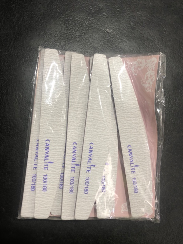 Photo 1 of Canvalite 10 PCS Nail File Professional Nail Files Reusable Double Sided Emery Board(100/180 Grit) Nail Styling Tools for Home and Salon Use Christmas Gifts for Women