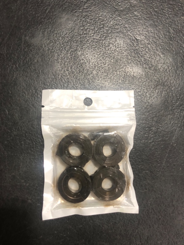 Photo 1 of (4-Pack) Shaft Collar 1/2" Bore, 1045 Steel Double Split Clamp-On Shaft Collars Style, 1-1/8" OD, 13/32" Thickness, with M4 Set Screws