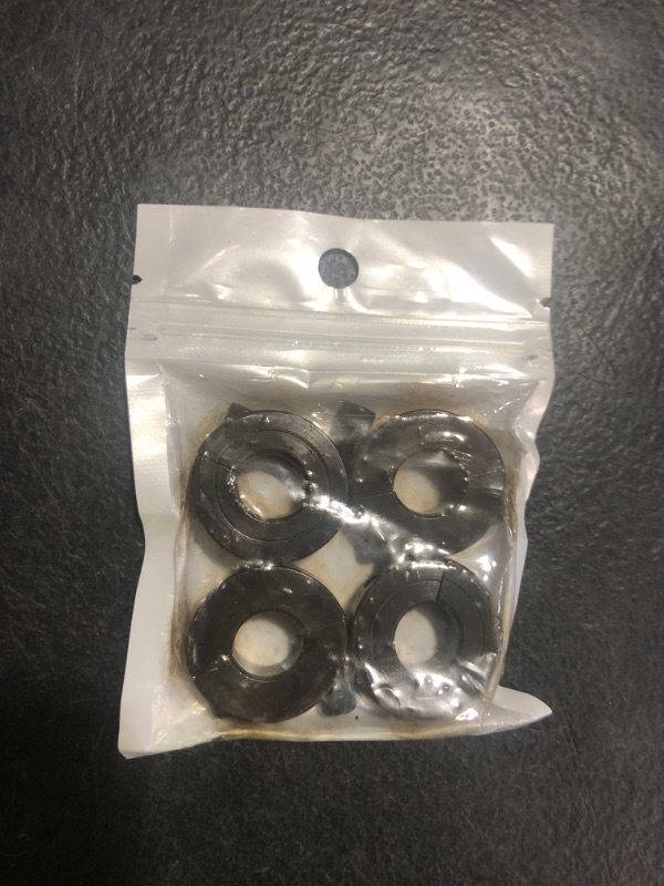 Photo 1 of (4-Pack) Shaft Collar 1/2" Bore, 1045 Steel Double Split Clamp-On Shaft Collars Style, 1-1/8" OD, 13/32" Thickness, with M4 Set Screws