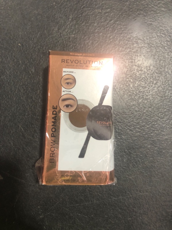 Photo 1 of Revolution, Brow Pomade, Waterproof Eyebrow Cream, Long Lasting With Extreme Hold, Smudge-Proof, Vegan & Cruelty-Free, Dark Brown, 0.09 oz