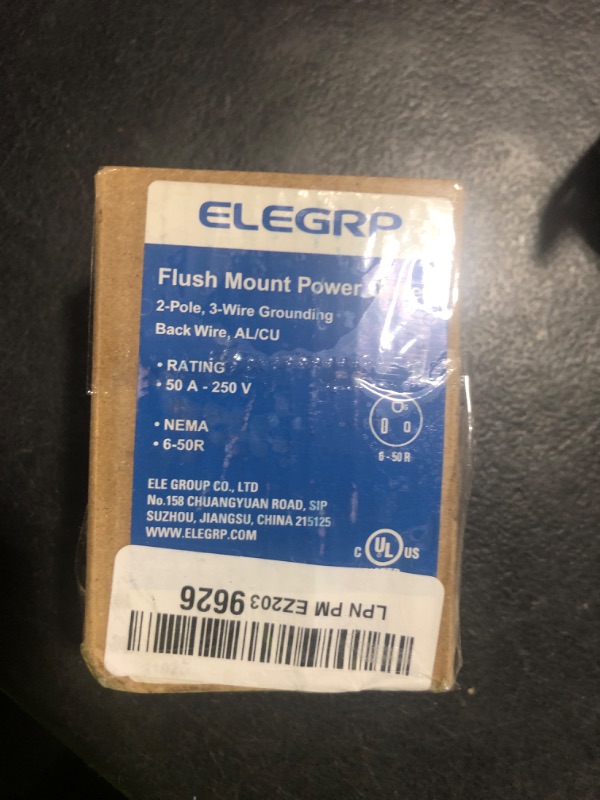 Photo 1 of ELEGRP NEMA 14-50R 50 Amp Single Straight Blade Range and Dryer Outlet Grounding