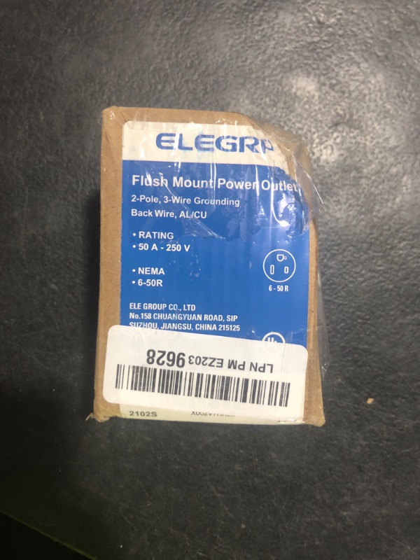 Photo 1 of ELEGRP NEMA 14-50R 50 Amp Single Straight Blade Range and Dryer Outlet Grounding